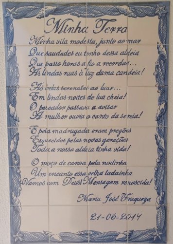 Painel de azulejos com o poema «Minha Terra», de Maria José Fraqueza, 21 de junho de 2014